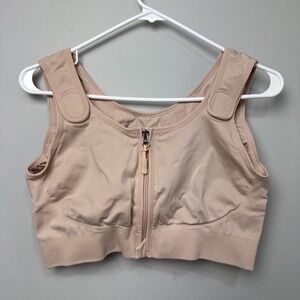 Amoena Pamela Zip Front Post Surgery Bar Sz XL Rose Nude 45009 Women